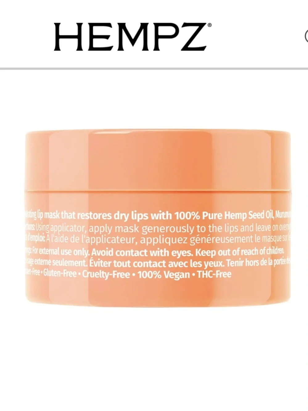 🆕 HEMPZ Hydrating Lip Sleeping Mask Sweet Pineapple & Honey Melon